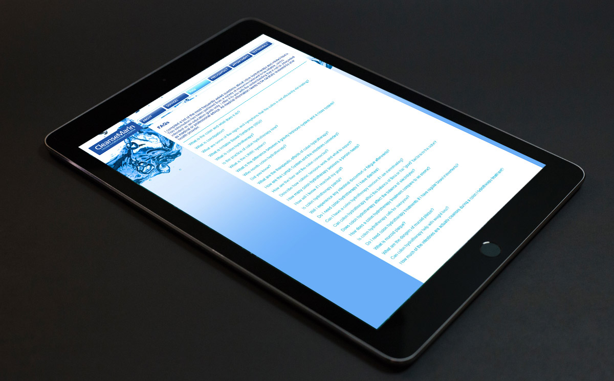 third screenshot of the internal page of the CleanseMarin company