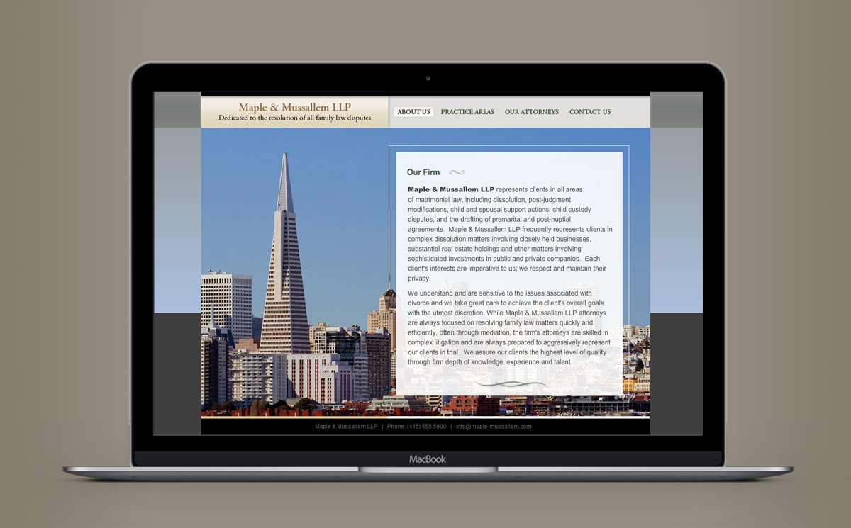  screenshot of the product page of the Maple & Mussallem company