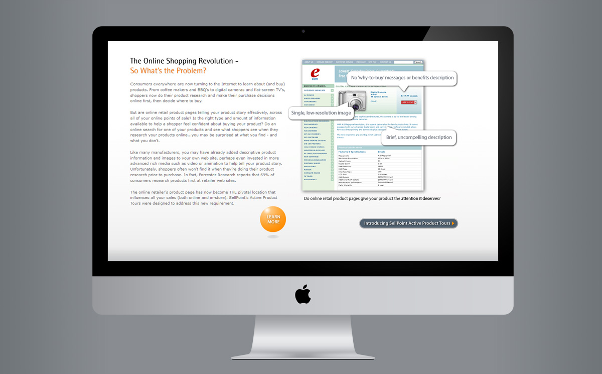 screenshot of the homepage of the Sellpoint company